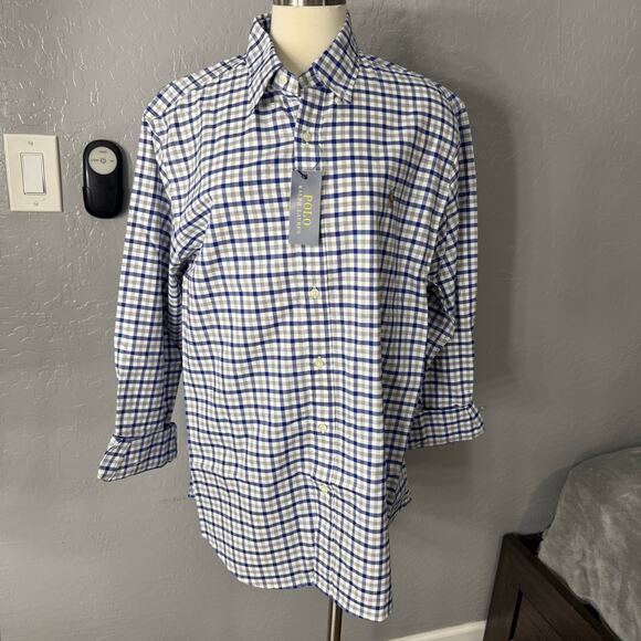 Polo Ralph Lauren Cotton Poplin Stripe Classic Fit Button Down Shirt, XL - Picture 1 of 4